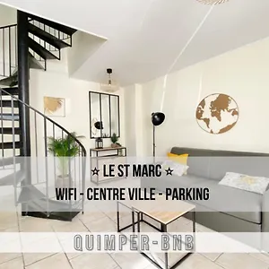 Le St Marc - Theatre De Cornouaille - Wifi - Parking Prive - Entree Autonome Quimper